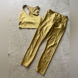 Gold Fabletics sports bra & leggings set